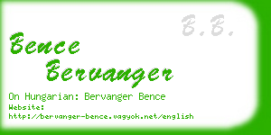 bence bervanger business card